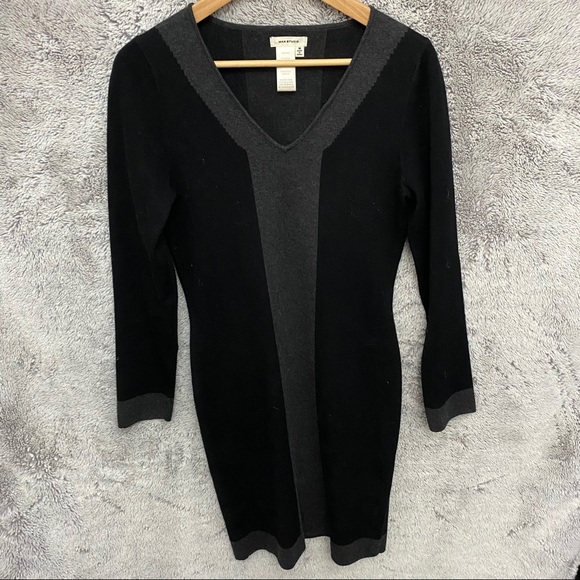 Max Studio Dresses & Skirts - Max Studio Black and Gray V neck Dress